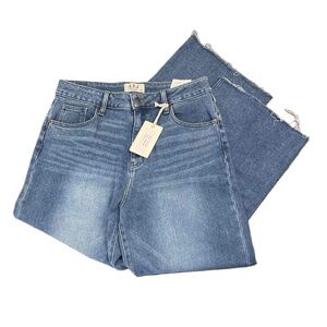 NWT LTJ Letter To Juliet | Wide Leg Jeans Raw Hem | Medium Wash | Sz 31